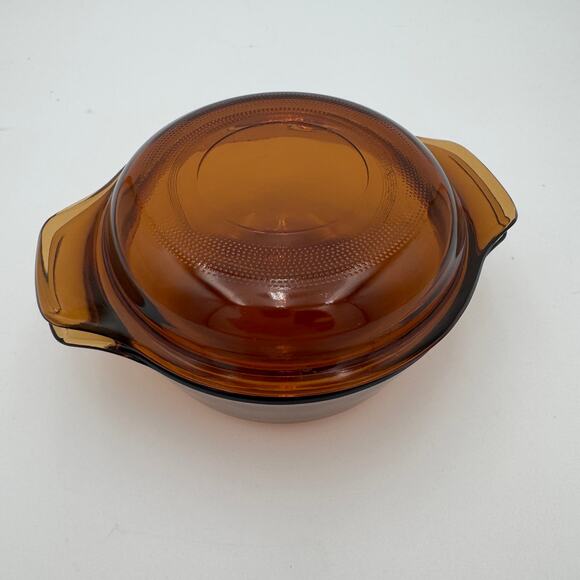 Anchor Hocking Harvest Amber Individual Casserole and Lid Cookware - Picture 2 of 8